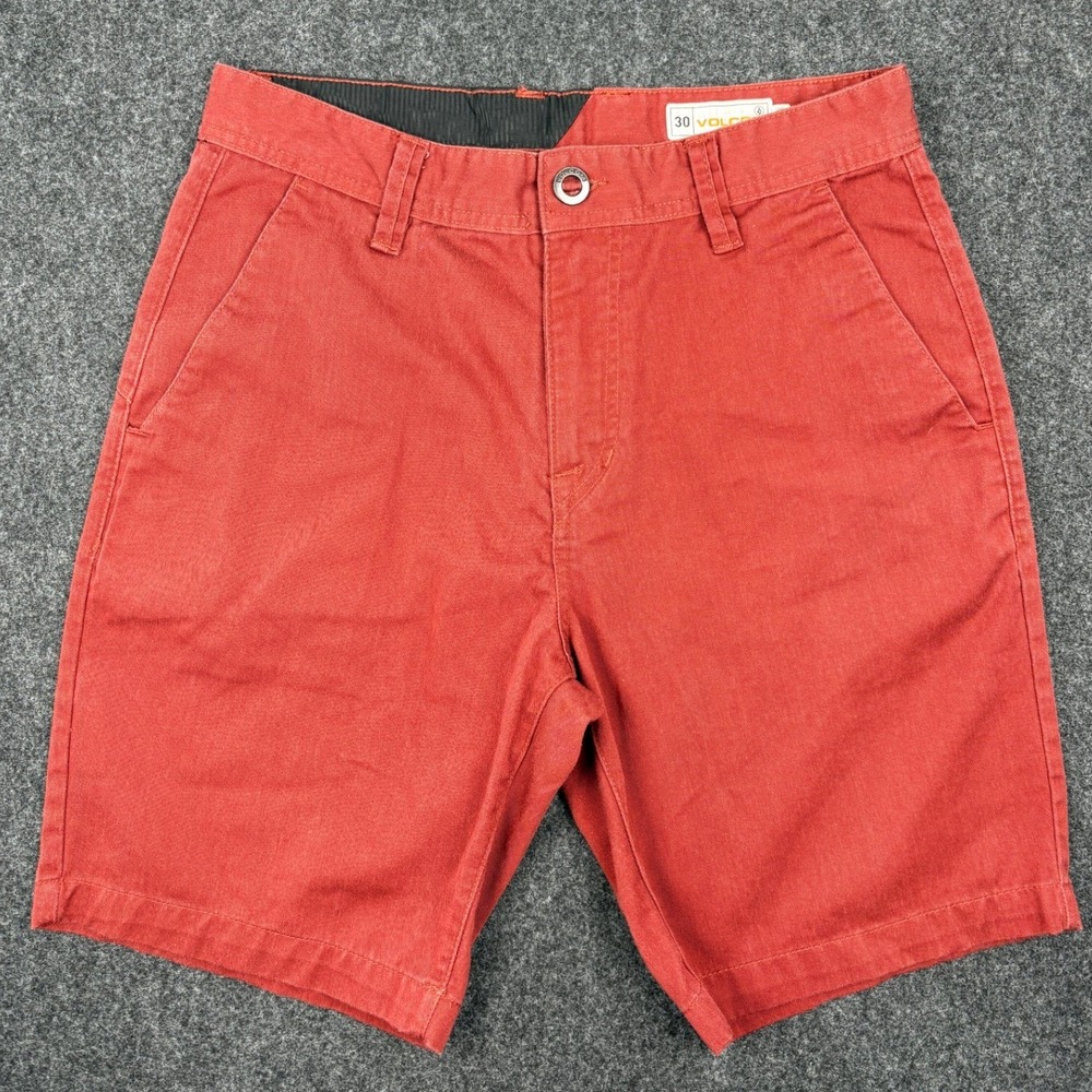 Volcom Frickin Modern Stretch Chino‎ Shorts Mens 30 Rust Red A0902020 Repreve